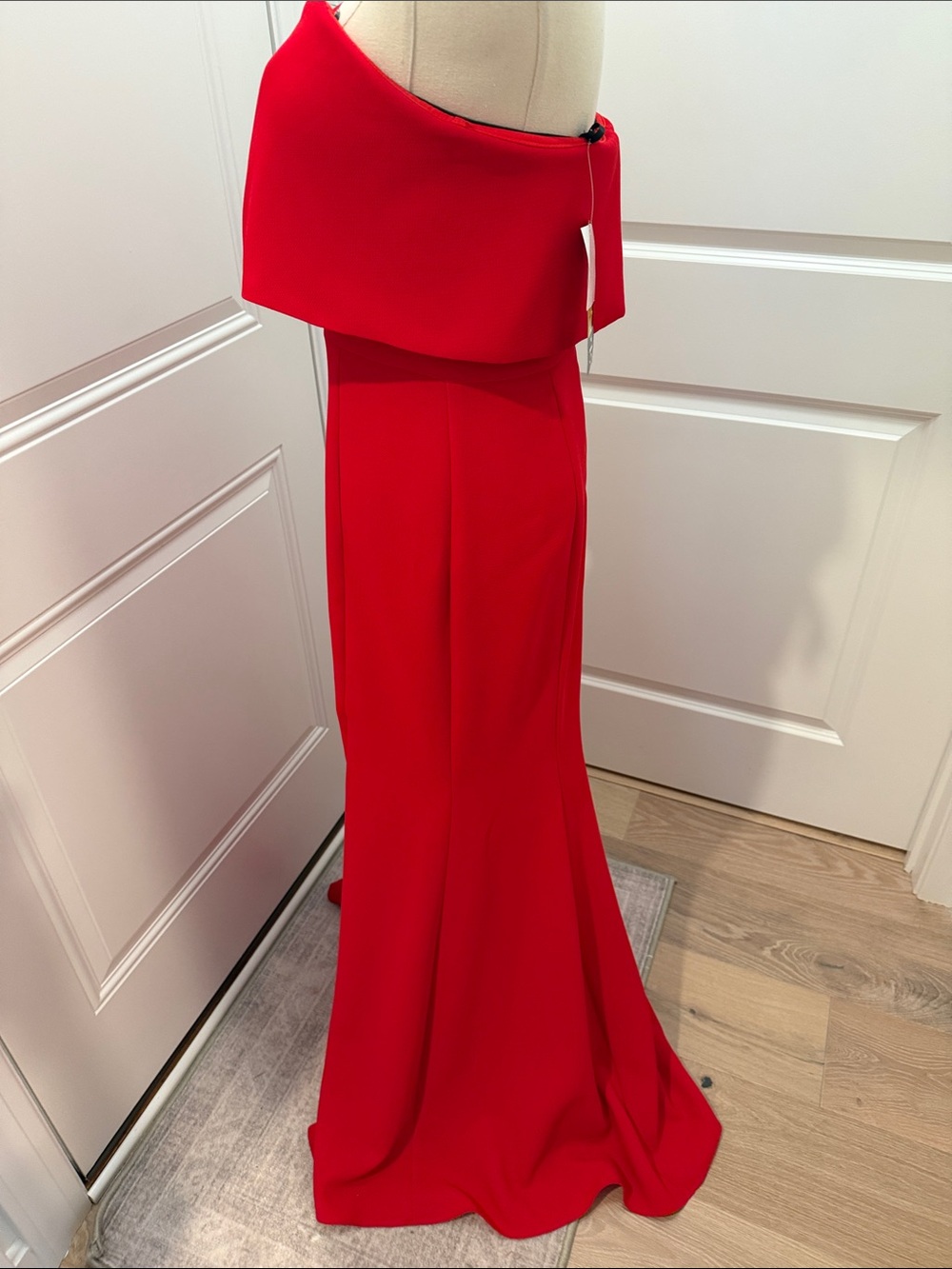 Xscape Strapless Red Mermaid Evening Dress - Picture 4 of 5